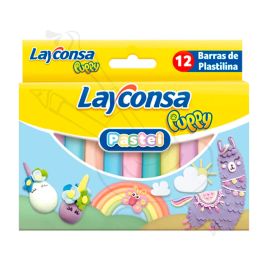 SET X12 DE PLASTILINA JUMBO COLOR PASTEL LAYCONSA