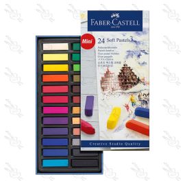 ESTUCHE DE 24 TIZAS PASTEL BLANDAS CORTAS FABER CASTELL
