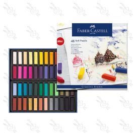 ESTUCHE DE 48 TIZAS PASTEL BLANDAS CORTAS FABER CASTELL