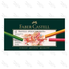 ESTUCHE DE 12 TIZAS PASTEL POLYCROMO FABER CASTELL