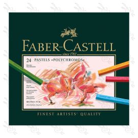 ESTUCHE DE 24 TIZAS PASTEL POLYCROMO FABER CASTELL