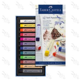 ESTUCHE DE 12 TIZAS PASTEL BLANDAS LARGAS FABER CASTELL