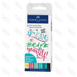 MARCADORES PITT ARTIST PEN HAND LETTERING UNIQUE FABER CASTELL X6