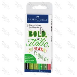MARCADORES PITT ARTIST PEN HAND LETTERING BOLD FABER CASTELL X6