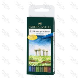 MARCADORES PITT ARTIST PEN BRUSH PAISAJE FABER CASTELL X6