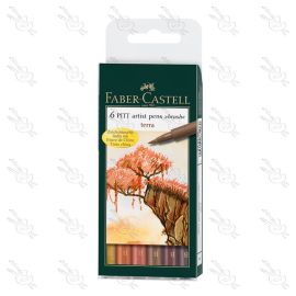 MARCADORES PITT ARTIST PEN BRUSH TIERRA FABER CASTELL X6