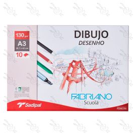 SOBRE DE PAPEL FABRIANO DIBUJO SADIPAL 10 HOJAS 130GRS A3