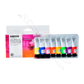 SET DE X8 ACRÍLICOS NEÓN EN TUBO ART RANGERS 22ML