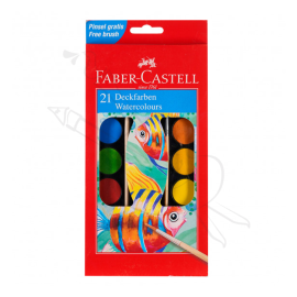 SET DE ACUARELA ESCOLAR X 21 PASTILLAS FABER CASTELL