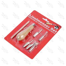 SET DE GUBIAS CON MANGO DE MADERA 5 PIEZAS