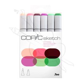 SET X6 DE MARCADORES COPIC SKETCH TONOS FLOREADOS 1