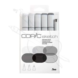 SET X6 DE MARCADORES COPIC SKETCH TONOS GRISES