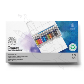 SET DE ACUARELAS + PALETA COTMAN W&N X12 TUBOS DE 8ML