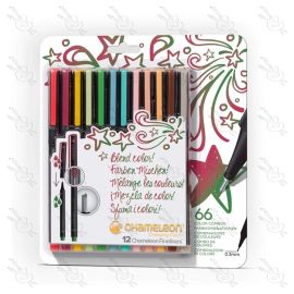 SET DE MARCADORES FINE PEN TONOS DISEÑO CHAMELEON X12