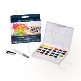 SET DE ACUARELA INKTENSE DERWENT X24 TONOS BÁSICOS + WATERBRUSH