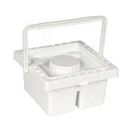 LAVAPINCEL BLANCO CON TAPA 16 X 16 CM