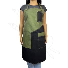 MANDIL PARA PINTOR TIPO 3 - VERDE OLIVA Y NEGRO