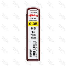 MINAS DE GRAFITO ROTRING TIKKY HI-POLYMER 0.35 MM - HB