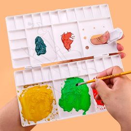 PALETA PARA ACUARELA RECTANGULAR C/ TAPA