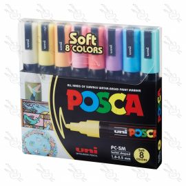 MARCADORES SOFT COLORS PASTEL PC-5M POSCA X8