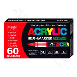 PLUMONES ACRÍLICOS PUNTA PINCEL X60