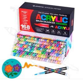 PLUMONES ACRÍLICOS PUNTA PINCEL X168