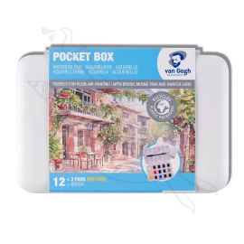 SET DE ACUARELA POCKET BOX VAN GOGH X12 PASTILLAS + 3 Colores Extra