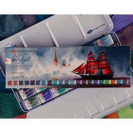 SET METÁLICO DE ACUARELAS GRANULADAS WHITE NIGHTS X21