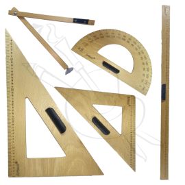 SET DE ESCUADRAS DE MADERA PARA PROFESOR - ARTECK