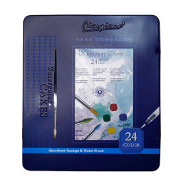 SET x24 CAJA DE METAL DE ACUARELAS EN PASTILLA GIORGIONE