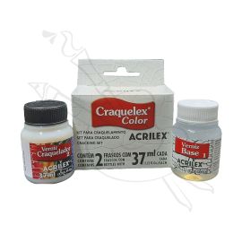SET PARA CRAQUELADO BLANCO ACRILEX de 2 COMPONENTES 37ml c/u