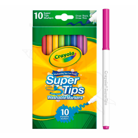 PLUMONES LAVABLES CRAYOLA SUPER TIPS X 10