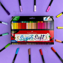 MARCADORES X50 PUNTA PINCEL SUPERSOFT FABER CASTELL