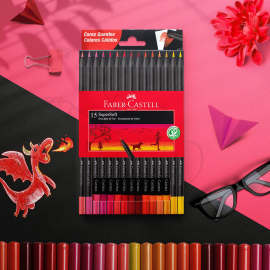 ECOLÁPICES DE COLOR X15 TONOS CALIDOS SUPERSOFT FABER CASTELL
