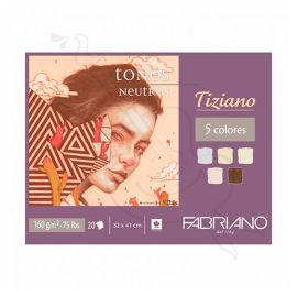 BLOCK FABRIANO TIZIANO TONOS NEUTROS DE 20 HOJAS 160GRS 32X41 CM