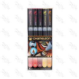 SET DE MARCADORES TONOS CÁLIDO CHAMELEON X5