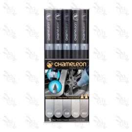 SET DE MARCADORES TONOS GRISES CHAMELEON X5