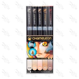 SET DE MARCADORES TONOS PIEL CHAMELEON X5