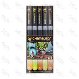 SET DE MARCADORES TONOS TIERRA CHAMELEON X5