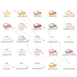 MARCADORES OHUHU 24 UND TONOS PIEL PUNTA PINCEL Y BISELADA + BLENDER