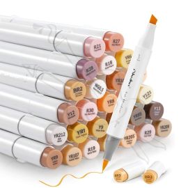 MARCADORES OHUHU 36 UND TONOS PIEL PUNTA PINCEL Y BISELADA + BLENDER