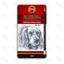 SET DE LÁPICES 1900 KOH-I-NOOR TOISON D'OR X12 (8B-2H)