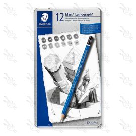 SET DE LÁPICES MARS LUMOGRAPH STAEDTLER X12 (6B-4H)