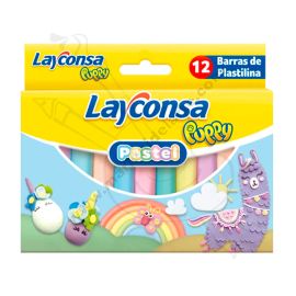 SET X12 DE PLASTILINA JUMBO COLOR PASTEL LAYCONSA