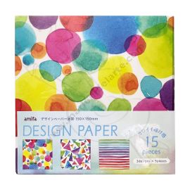 BLOCK DE 15 HOJAS DECORADAS 15 X 15 CM