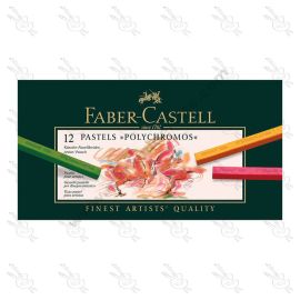 ESTUCHE DE 12 TIZAS PASTEL POLYCROMO FABER CASTELL