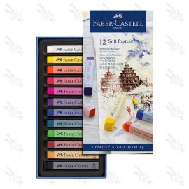 ESTUCHE DE 12 TIZAS PASTEL BLANDAS LARGAS FABER CASTELL