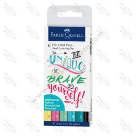 MARCADORES PITT ARTIST PEN HAND LETTERING UNIQUE FABER CASTELL X6