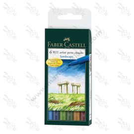 MARCADORES PITT ARTIST PEN BRUSH PAISAJE FABER CASTELL X6