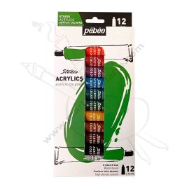 SET DE X12 ACRÍLICOS EN TUBO PEBEO 12ML